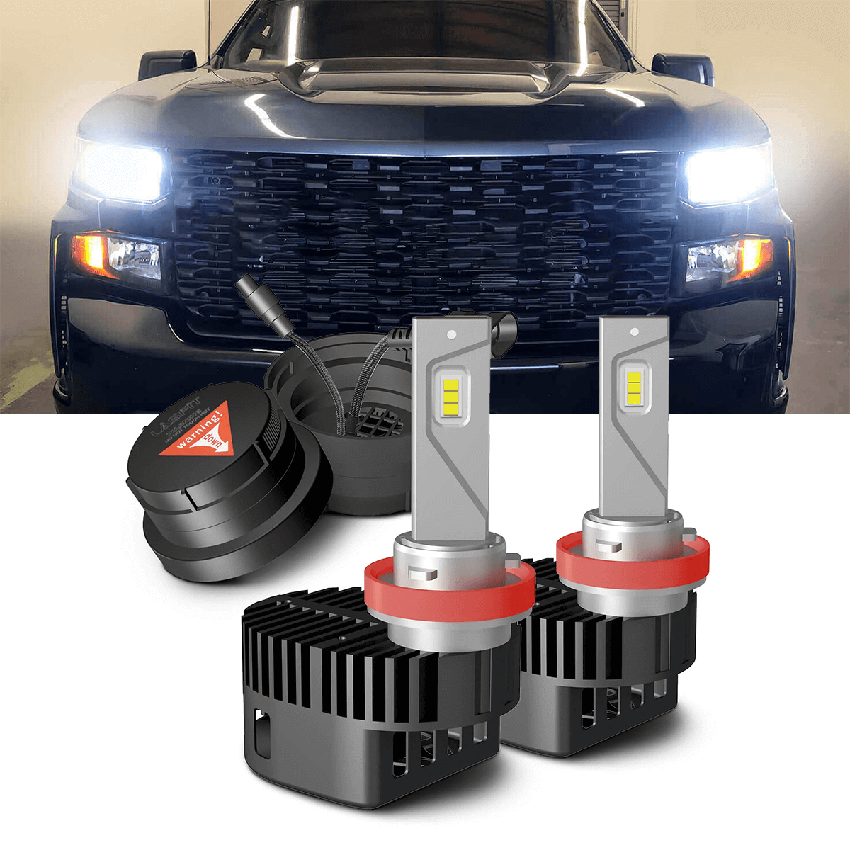 Custom H11/D5S LED headlight kits for Chevy Silverado